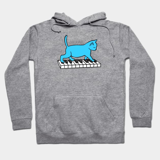 Cat Playing Piano Hoodie by Kelly Louise Art